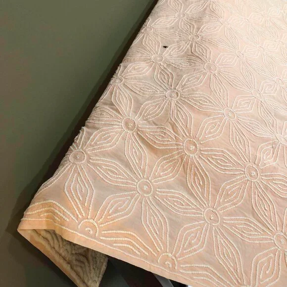 Vintage peach floral chenille bedspread
